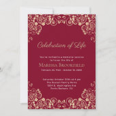 Viering van de begrafenis van de begrafenisherdenk kaart (Voorkant)