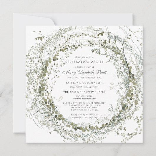 Viering van de begrafenis van de foto van het leve kaart (Voorkant)