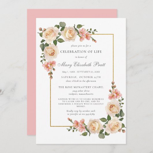 Viering van de begrafenis van de herdenkingsbegraf kaart (Voorkant / Achterkant)