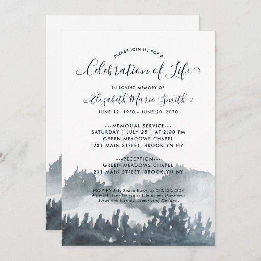 Viering van de begrafenis van de herdenkingsberg v kaart (Voorkant / Achterkant)