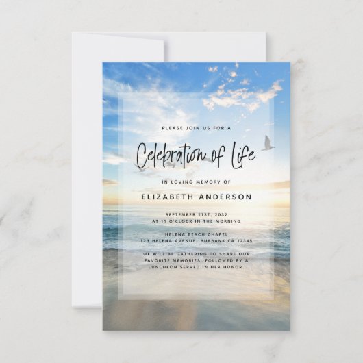 Viering van de begrafenis van de Life Ocean Funera Kaart (Voorkant)