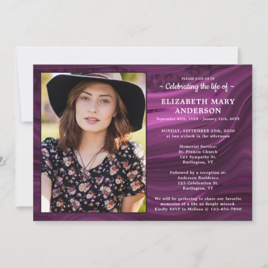 Viering van de begrafenis van de Paarse begrafenis Kaart (Voorkant)