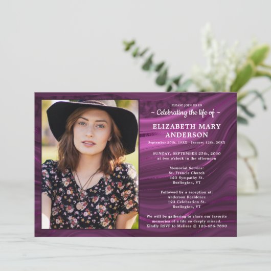 Viering van de begrafenis van de Paarse begrafenis Kaart (Staand voorkant)