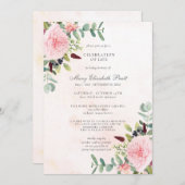 Viering van de begrafenis van de Pink Peony Eucaly Kaart (Voorkant / Achterkant)