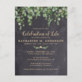 Viering van de begrafenis van de roemeense roerige uitnodiging briefkaart (Voorkant)