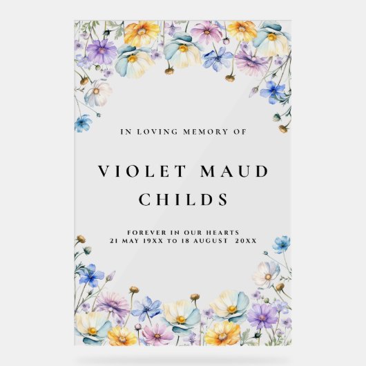 Viering van de begrafenis van het leven acryl bord (Voorkant)