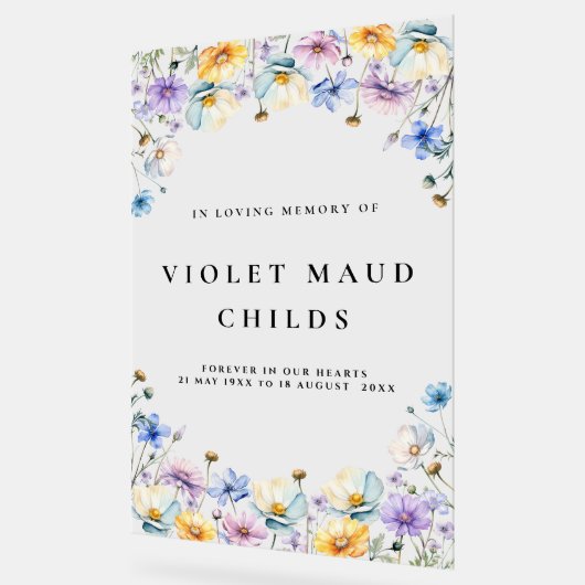 Viering van de begrafenis van het leven acryl bord (Hoek)