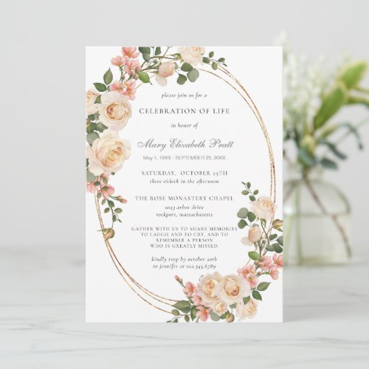 Viering van de begrafenis van het leven Foto roze  Kaart (Staand voorkant)