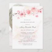 Viering van de begrafenis van het leven Foto roze  Kaart (Voorkant / Achterkant)