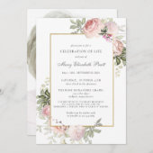 Viering van de begrafenis van het leven Foto roze  Kaart (Voorkant / Achterkant)