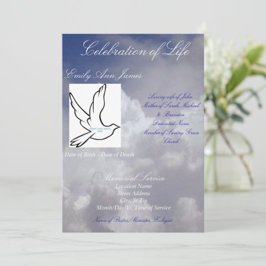 Viering van de begrafenis van het leven kaart (Staand voorkant)