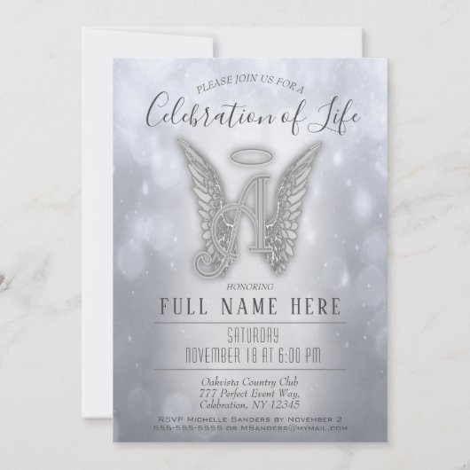 Viering van de begrafenis van het leven kaart (Achterkant)