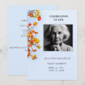 Viering van de begrafenisceremonie kaart (Voorkant / Achterkant)