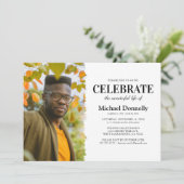 Viering van de begrafenisfoto van Life Funeral Kaart (Staand voorkant)