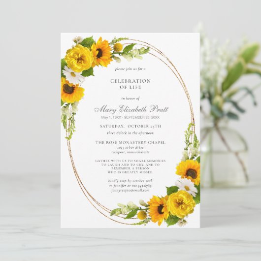 Viering van de begrafenisherdenkingsbloemen in het kaart (Staand voorkant)