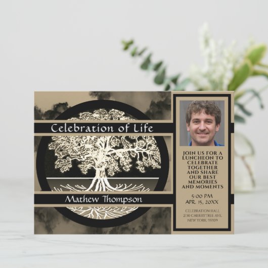 Viering van de begrafeniskaart van het leven kaart (Staand voorkant)