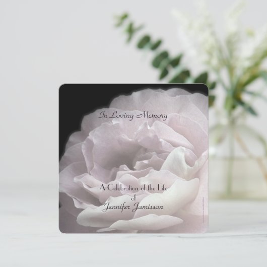 Viering van de Bleke roze roze rozenbloem op het L Kaart (Staand voorkant)