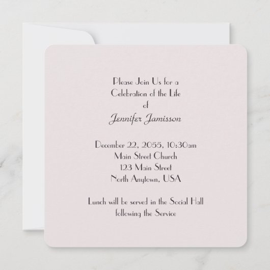 Viering van de Bleke roze roze rozenbloem op het L Kaart (Achterkant)