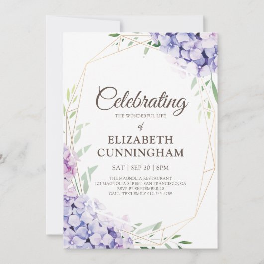 Viering van de bloem van de bloem Geometrische hou Kaart (Voorkant)