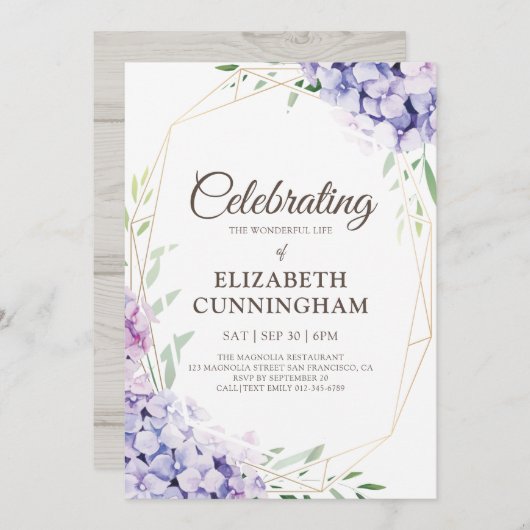 Viering van de bloem van de bloem Geometrische hou Kaart (Voorkant / Achterkant)