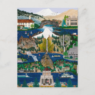Viering van de Columbia River Gorge Briefkaart