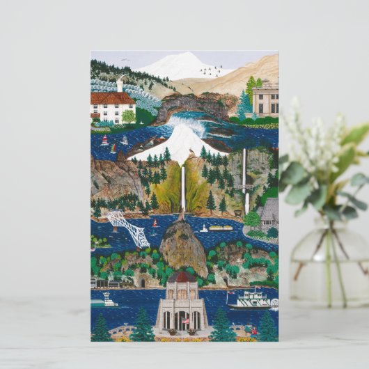 Viering van de Columbia River Gorge Briefpapier (Staand voorkant)