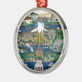 Viering van de Columbia River Gorge Metalen Ornament (Links)