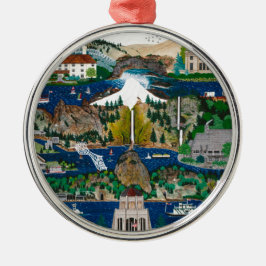 Viering van de Columbia River Gorge Metalen Ornament