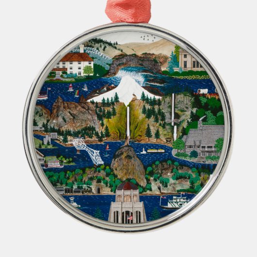 Viering van de Columbia River Gorge Metalen Ornament (Voorkant)
