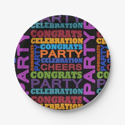 viering van de congratiepartij papieren bordje (Voorkant)