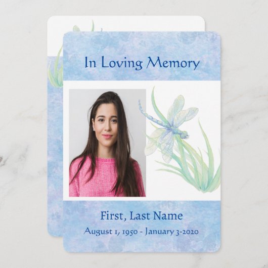 Viering van de Dragonfly-Waterverf van de Life Ser Kaart (Voorkant / Achterkant)