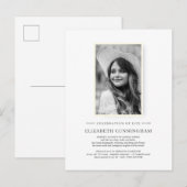 Viering van de Eenvoudige Chic Elegant Foto van Li Uitnodiging Briefkaart (Voorkant / Achterkant)