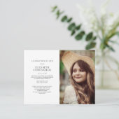 Viering van de Eenvoudige Chic Elegant Foto van Li Uitnodiging Briefkaart (Staand voorkant)