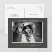 Viering van de Eenvoudige Chic Elegant Foto van Li Uitnodiging Briefkaart (Voorkant / Achterkant)