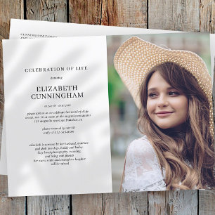 Viering van de Eenvoudige Chic Elegant Foto van Li Uitnodiging Briefkaart