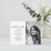 Viering van de Eenvoudige Chic Elegant Foto van Li Uitnodiging Briefkaart (Staand voorkant)