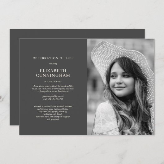 Viering van de Eenvoudige Moderne Foto van het Lev Kaart (Voorkant / Achterkant)