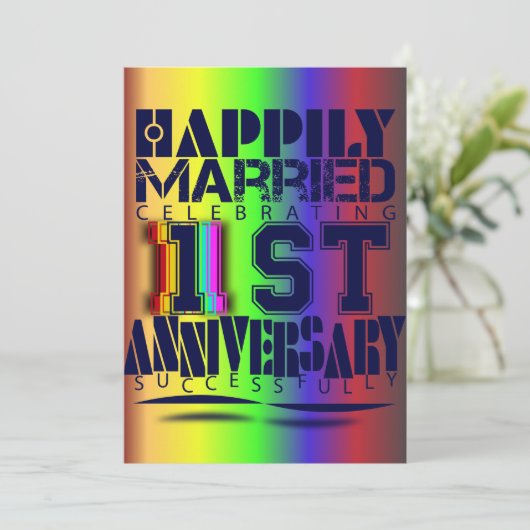 viering van de eerste trouwdag kaart (Staand voorkant)