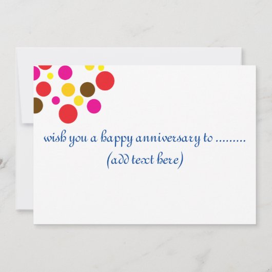 viering van de eerste trouwdag kaart (Achterkant)