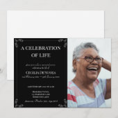 Viering van de Elegant Custom Photo Memorial Kaart (Voorkant / Achterkant)