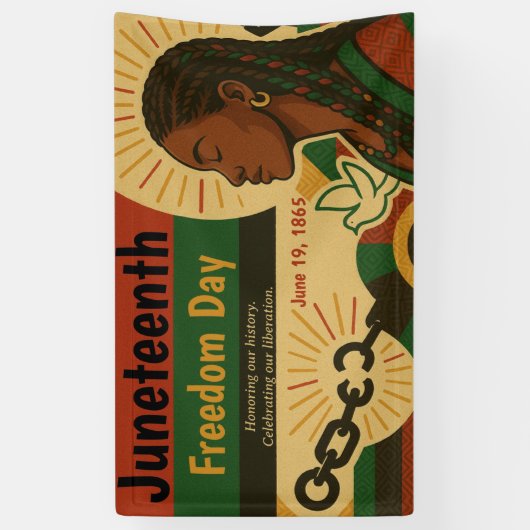 viering van de emancipatiedag van de negentiende v spandoek (Verticaal)
