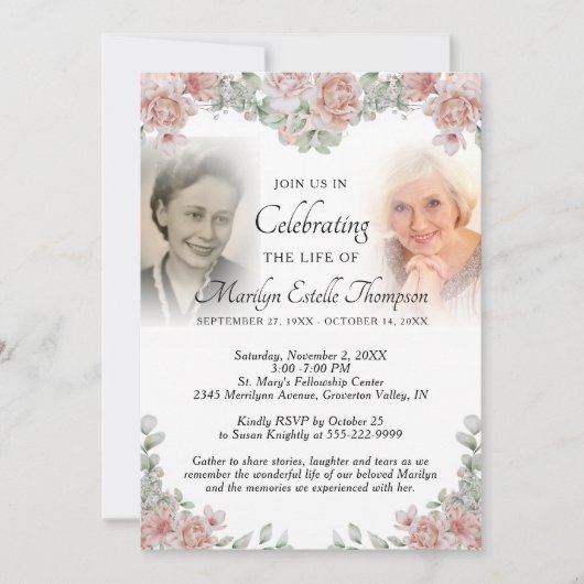 Viering van de finale fotouitnodiging van Life Pin Kaart (Voorkant)