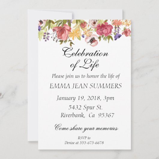 Viering van de flora van Life Kaart (Voorkant)