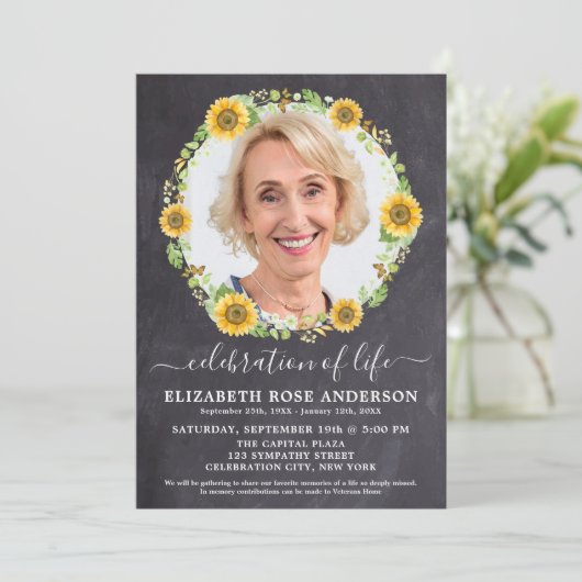 Viering van de foto van de zonnebloempitten in het kaart (Staand voorkant)