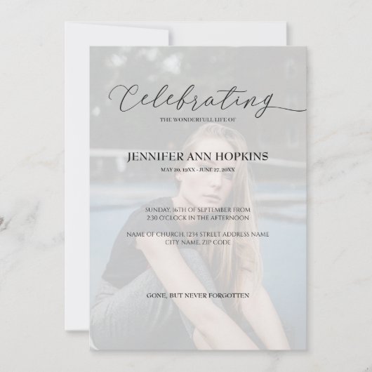 Viering van de fotouitnodiging voor het leven kaart (Voorkant)