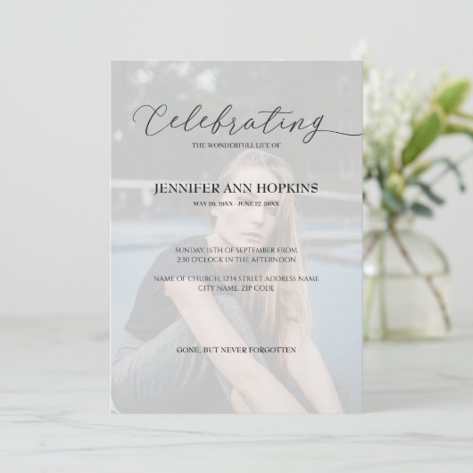 Viering van de fotouitnodiging voor het leven kaart (Staand voorkant)