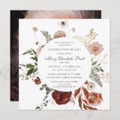 Viering van de funeral Pink Terracotta Foto van Li Kaart (Voorkant / Achterkant)