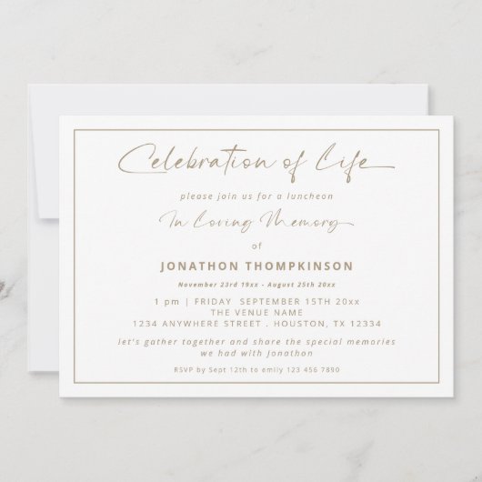 Viering van de gouden grens van het leven kaart (Voorkant)