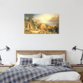 Viering van de Grape Harvest, Lake Orta, North it Canvas Afdruk (Insitu (Slaapkamer))