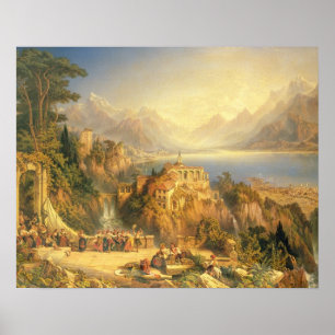 Viering van de Grape Harvest, Lake Orta, North it Poster